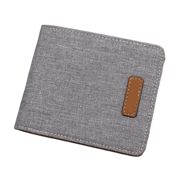 Kort canvas plånbok herr Japansk koreansk version Casual Retro Pengar Klämma Horisontell Slim Card Horder Gray Horizontal