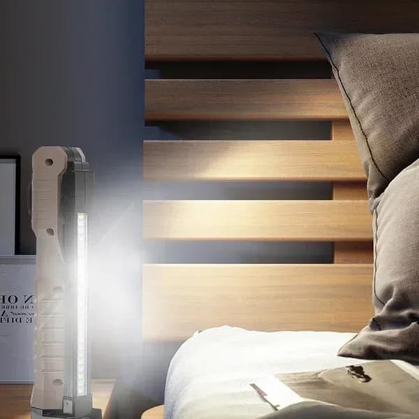 Multifunksjonelle sammenleggbare arbeidslamper med magnetisk base, håndfri mekanikerlampe Black