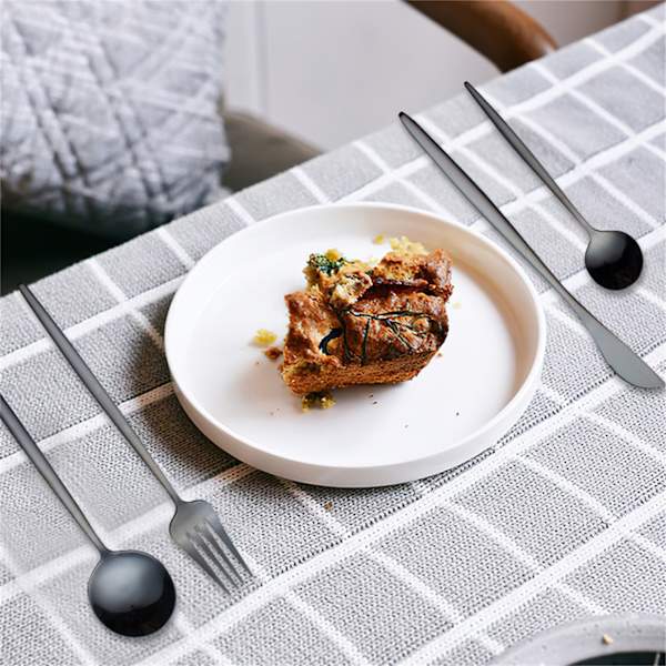 24st rostfritt stål set Elegant spegelpolerad servis för bröllop Thanksgiving jul Gold