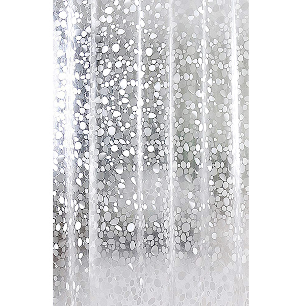 Vattentät PVC Duschdraperi Frostad Genomskinlig Gardin För Hem Badrum Cobblestone 1.8*2M