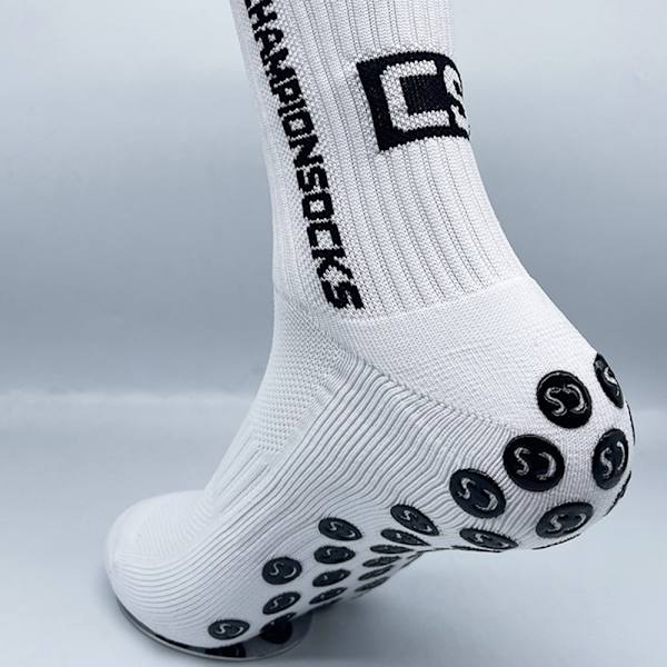 Halkskyddande strumpor med högt rör för vuxna svettabsorberande sockor som andas för fotboll fotboll White 5 Pairs