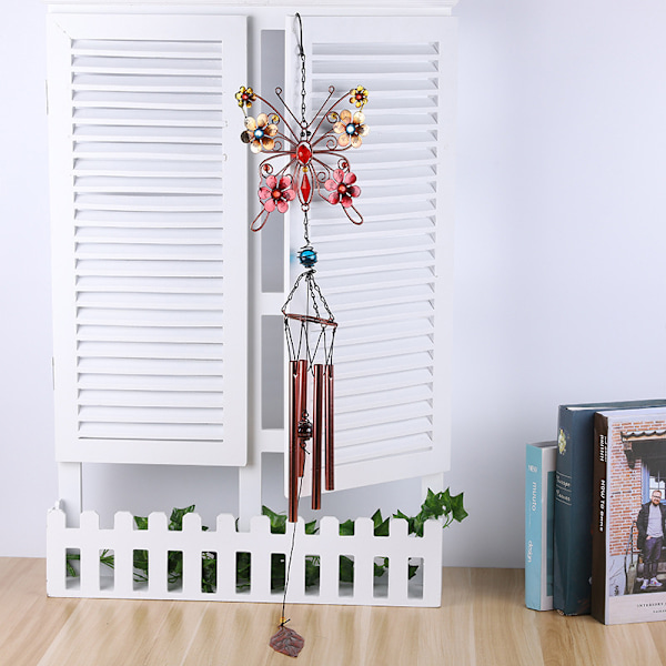 Konst Wind Chimes Metalltråd Buttlefly hängande prydnad Hem Vind Bell Chime Välsignelse hänge för utomhusbruk 9014 Wind Chime Tube