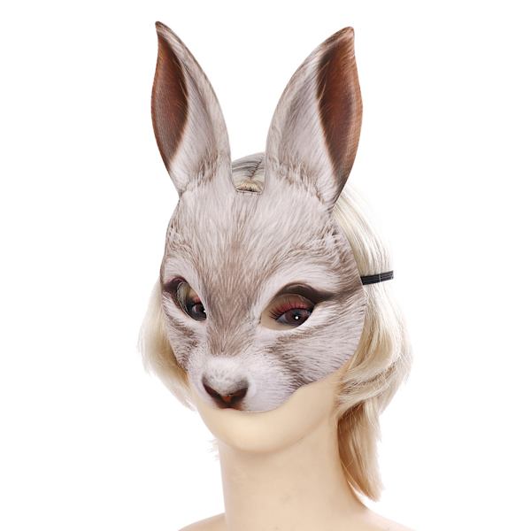 Halloween påsk Dressup Party Maskerad Kanin Mask Djur Mask Tecknad Mask Brown Rabbit One Size