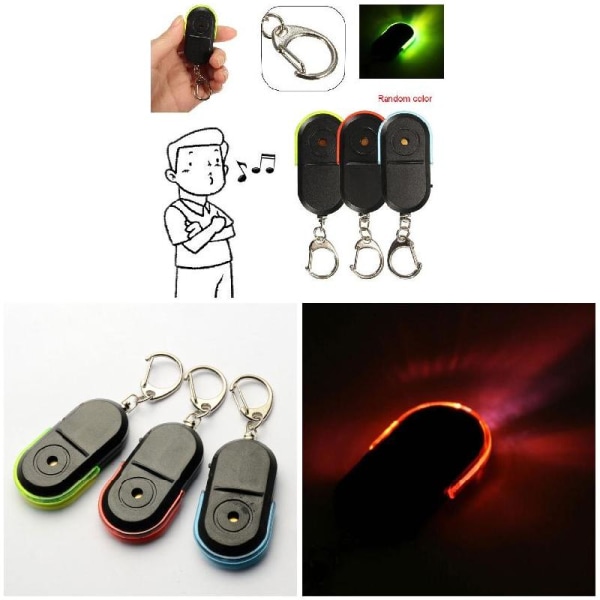 Visselljud LED-ljus Anti-Lost Alarm Key Finder Keychain Device Multicolour