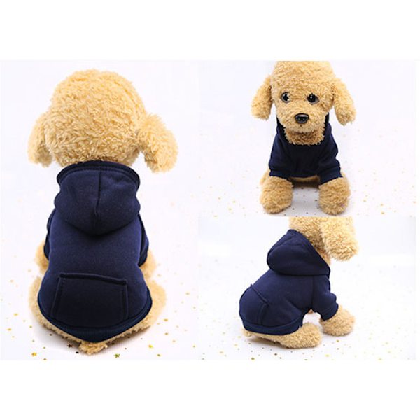 Kattkläder Mjukt husdjur Liten hund Kattrock Luvtröjor Sporting Valp Kattunge Tröja Kostym Katt Sportkläder Navy XS