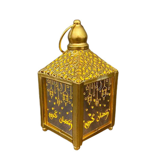 Gyllene/vit Ramadan Lykta Lampa Happy Eid Light Ramadan Inredningslampa Hem Fest Dekoration Prydnader för semester Gold Small