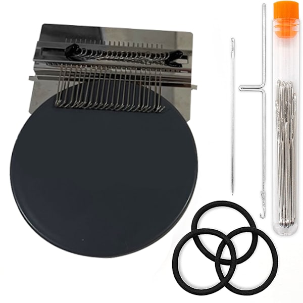 Mini Stopningsmaskin Lätt att bära Hushållsstickmaskin för nybörjare Gray 12 Pins