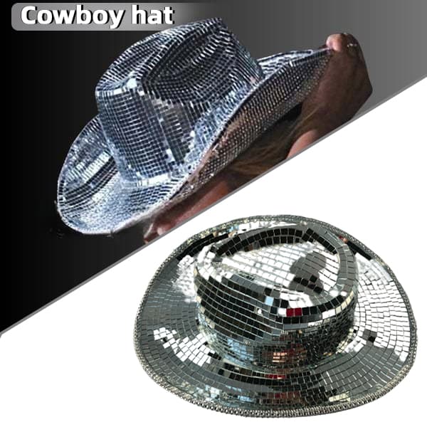 Reflekterande Disco-Paljetter Cowboys Hat Mode Solhatt F