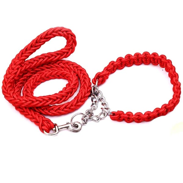 Hundhalsband Starkt dragrep koppel Dragrep Set Nylon Stort husdjursrep Produkt Red   Blue