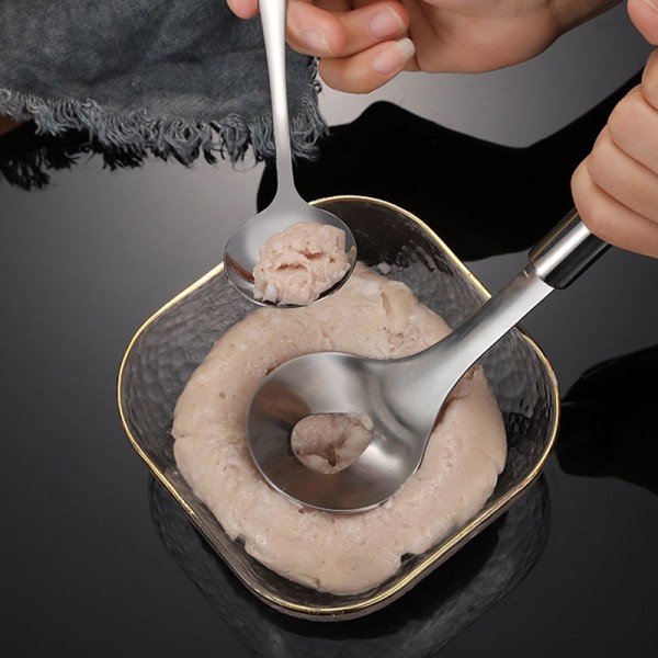 Köttbullesked i rostfritt stål Användbar produkt Extrudering Köttbulle för att göra köttbullar Köksprylar Hemma Ordinary Spoon