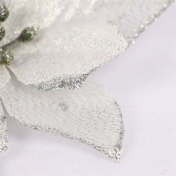 10st konstgjord julstjärna Blomma Jul Dekorativ Glitter Blomma Julgran Bröllopsdekoration Red 10pcs