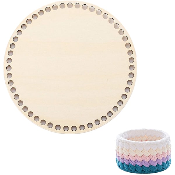 2 ST Träplattor för stickning Virkad vävd korgpåse Botten/ Cap Vävning Craft Shaper med hål för DIY 1