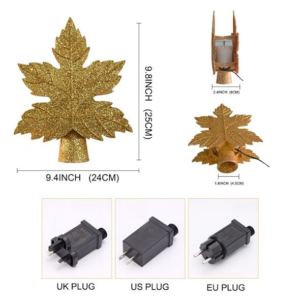 Julgranstopper upplyst med LED Vacker roterande snöflingaprojektor för heminredning Gold EU