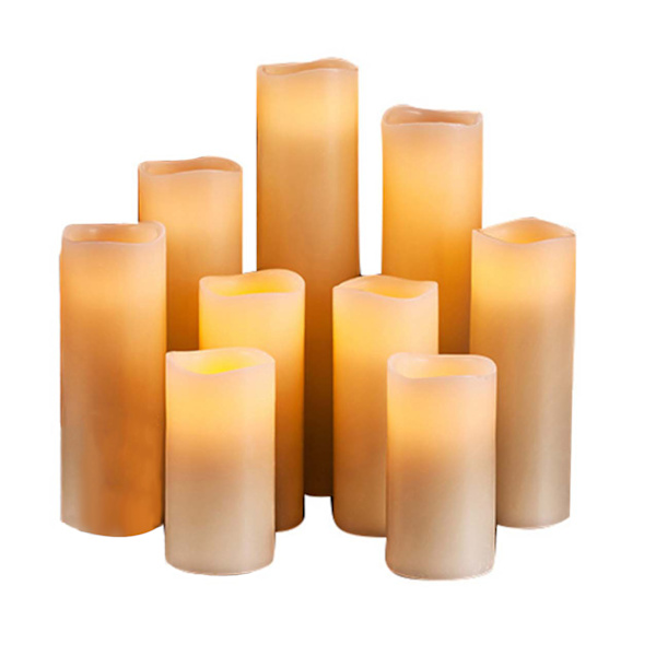 Gränsöverskridande e-handel Ljus Aktivitet Simulering Cylindrisk LED Ljus Fjärrkontroll Hem Bröllopsdag Dekoration The Electronic Candle 9 Pack