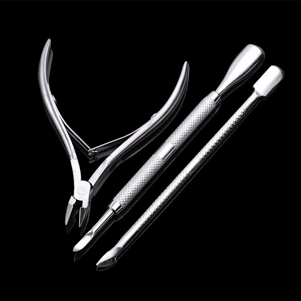 3 st/ set rostfritt stål nagelband Sax påskjutare sked Dead Skin Remover Cutter Clipper Nipper Trimmer Manikyr Nail Art