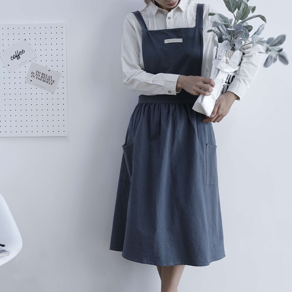 Kort Nordic Wind Plisserad kjol Bomull Linne Förkläde Kaféer och  blomsteraffärer Arbetsstädning Kvinna Ärmlöst förkläde Gray 4b63 | Gray |  Fyndiq