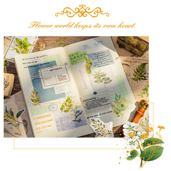 30 st Akvarell Scrapbooking Sticker Pack Simulering Blommor Plant Transparent Decal Collection För DIY Album Dagbok C