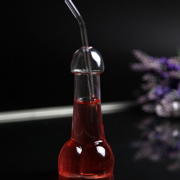 Glas kopp med sugrör Transparent vinglas öl juice kopp cocktail glas bar leveranser