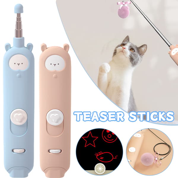 Teleskopisk Cat Pointer Toy USB Uppladdningsbar Infraröd Laser Light Funny Cat Stick Laser Pointer Blue