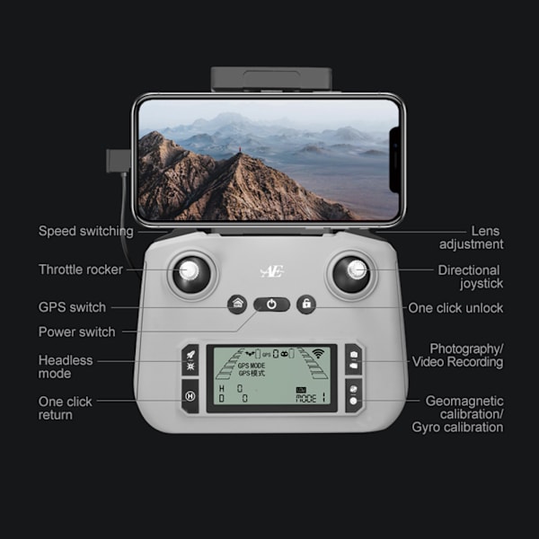 Mini Borstlös Positionering Flygande Drönare Extra Lång Uthållighet Quadcopters Leksaker Nyhet Födelsedagar Present Grey 4K 1B