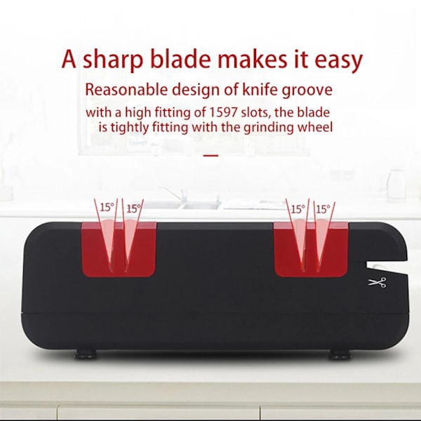 4-stegs knivvässare USB snabbslipmaskin Multifunktions knivslipverktyg Black Red Set