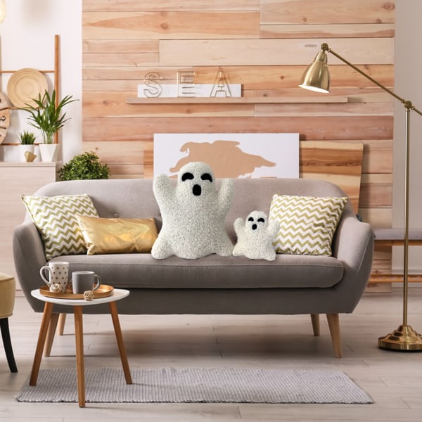 Halloween söt plysch spöken docka bekväm PP bomull kramas docka för barn pojke flicka kvinnor män White 20cm