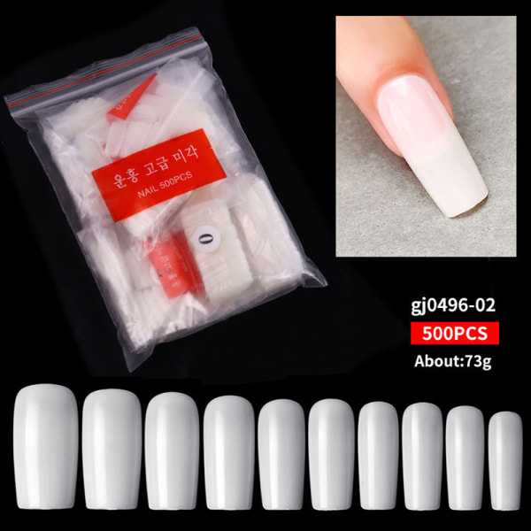 500 bitar Balett Nageltips Bit Set Mode Enkel Mjuk Nagellapp För Kvinnor Kvinna Gj0433 16