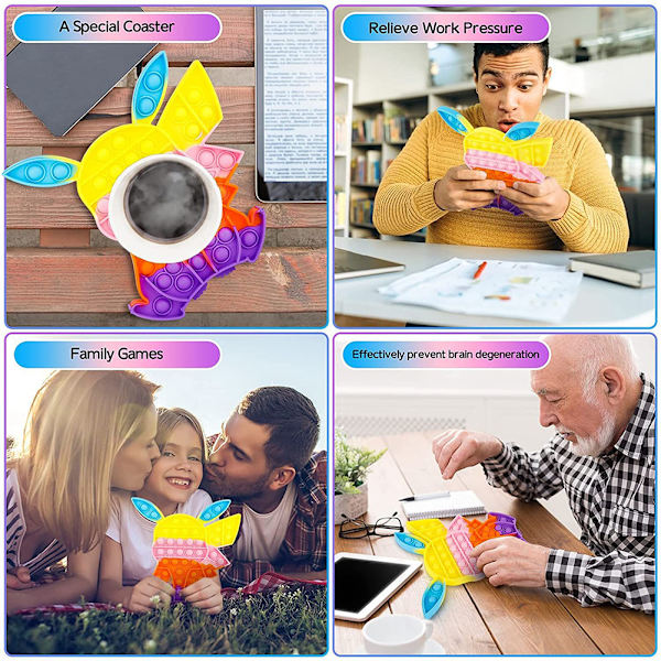 Söt tecknad fingerpressleksak för barn Tvättbar roligt spel Pusselleksak Barnfestfavorleksaker Red Ears