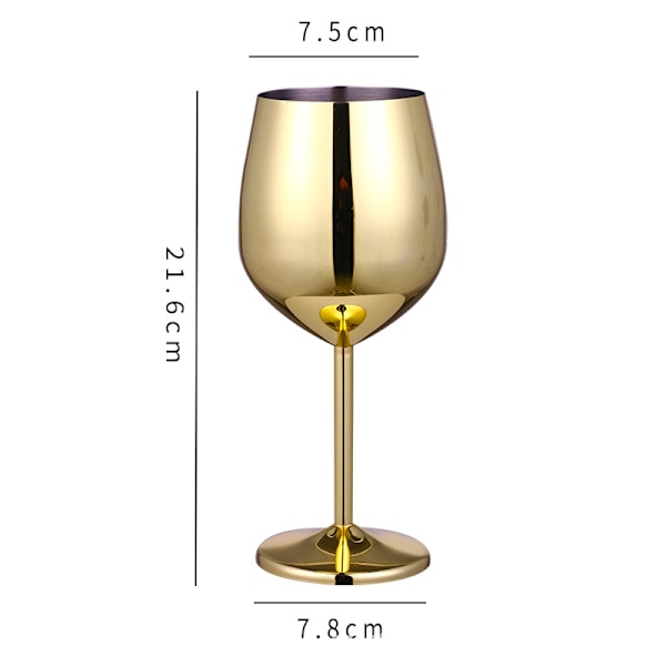Rostfritt stål Champagnekopp Vinglas Cocktailglas Metall Vinglas Bar Restaurang Goblet Golden 500ml
