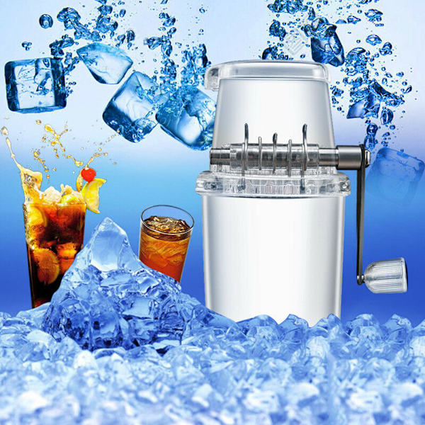 Bärbar manuell iskross Rakmaskin Strimlarmaskin Hand Snow Cone Transparent Ice Machine