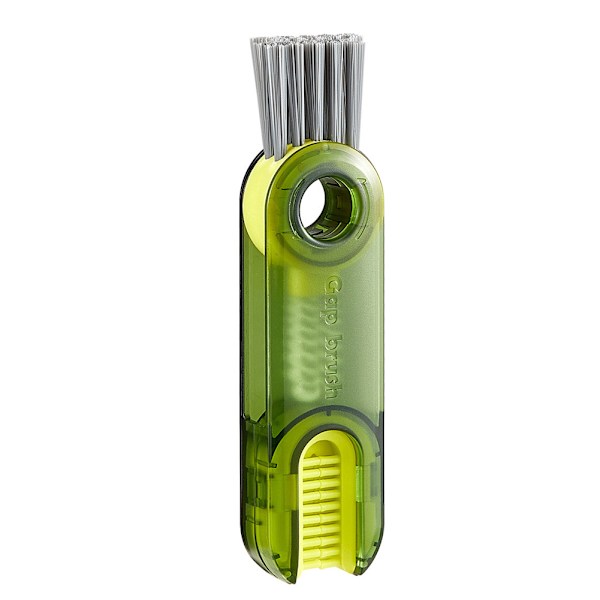 3 i 1 multifunktionell flaskborste U-form silikonrengöringsborste för flaskor Multifunktionell isoleringskopp Sprickborste Roterbar rengöring av baby Transparent Green