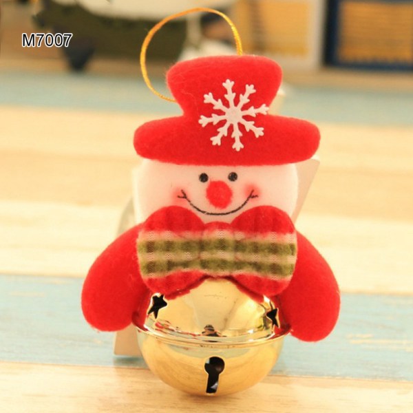 Julgransdekorationer Bell Pendant Old Man Snowman Deer Doll Holding Bell Juldekor Xmas Gift