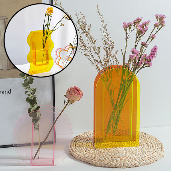 Blomvas färgglad modern samtida design blommig behållare dekoration för hemmakontoret 4