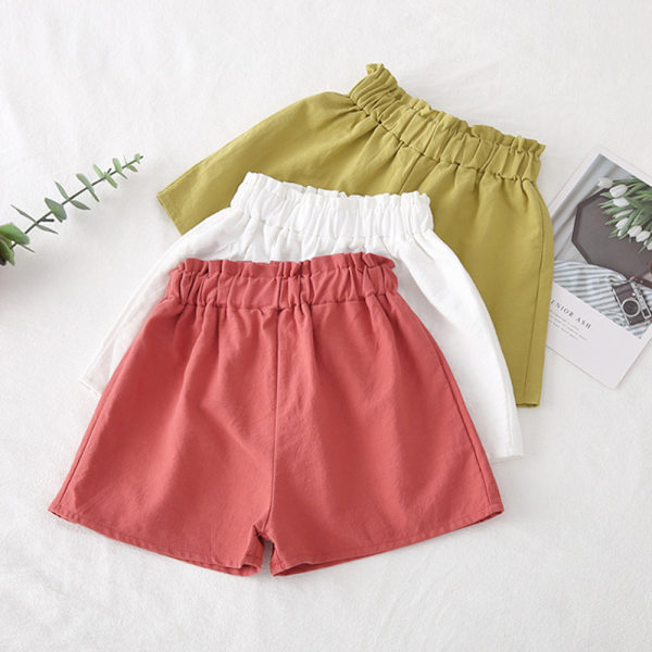 Tjejer Härliga shorts med elastisk midja Byxor Causal Bekväma korta byxor för inomhus utomhus Red 100cm