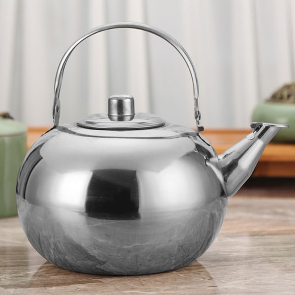 1st Kaffetekanna inomhus rostfritt stål utomhus tekokare spishäll med sil Infuser Snabbkokningsfilter Silver 18cm