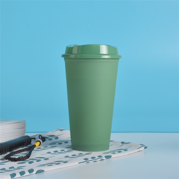 Färgskiftande koppar med lock 473 ml Återanvändbara BPA-fria Creative Hot Drink Cups för barn Green