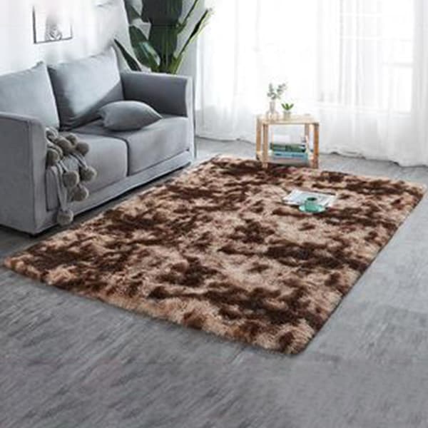 Soft Area Matta Fluffy Rug Tie-dye Gradient Shaggy Matta För sovrum Vardagsrum Heminredning Light Grey 50*80CM