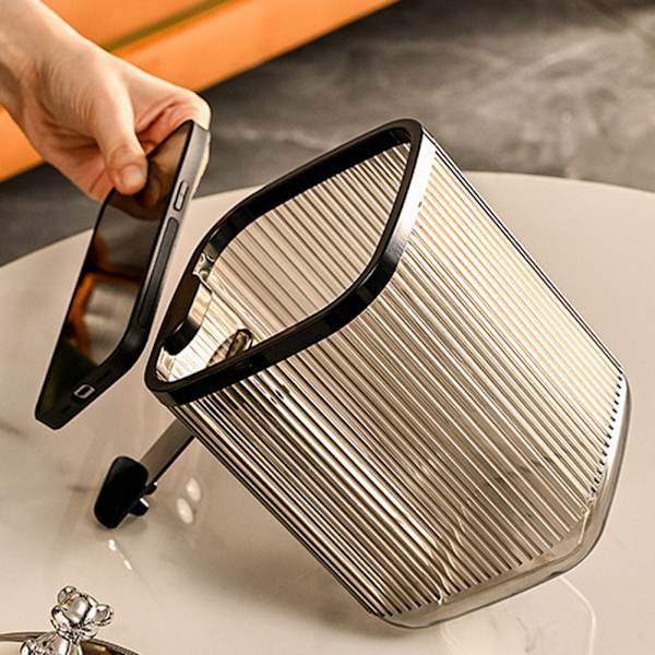 Mode Mini Desktop Papperskorgen Stor öppning Multipurpose Papperskorgen Hållare För Vardagsrummet Stone Black