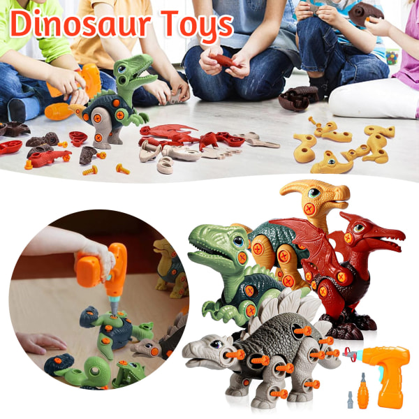 Montering av dinosaurieleksaker Fallbeständig leksak av hög kvalitet för pojkar, flickor One Set