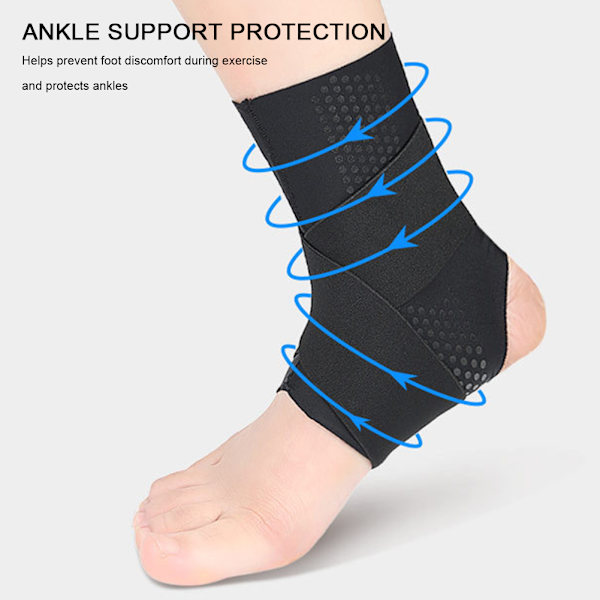 Pressure Ankel Support Brace Hudvänliga, bekväma strumpor för fitness Black M