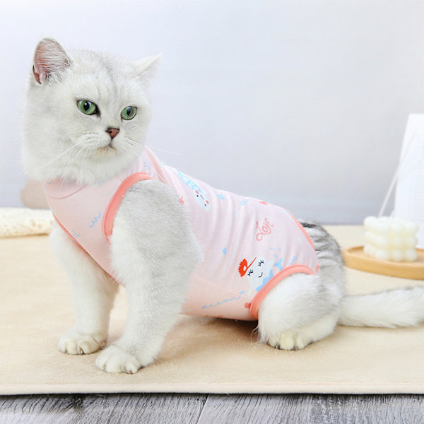 Cat Recovery Suit Katt efter operation Återhämtningsdräkt Husdjurssteriliseringsväst Pink XL