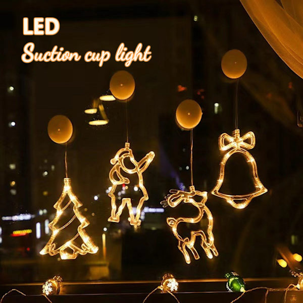 Christmas Cartoon Sugkopp String Lights Enkel Xmas Festival dekorativa ljus för semester fester Deer