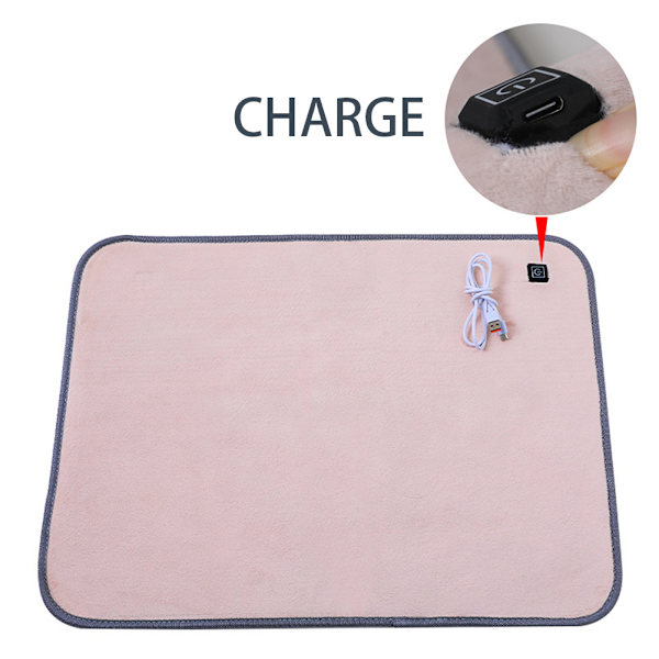 USB Elvärmefilt för husdjur Lätt vintervärmardyna för hundkattungar inomhus Pink 40x40cm
