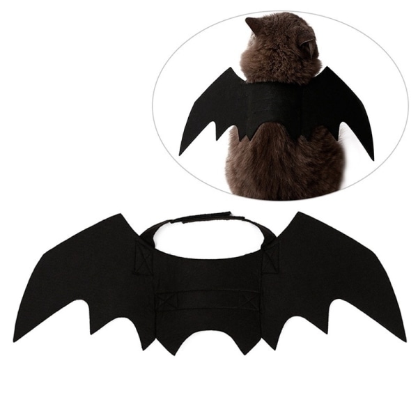 Halloween söta husdjurskläder Svarta fladdermusvingar Selekostym för halloween cosplay katt hund halloweenfest för husdjurstillbehör Black