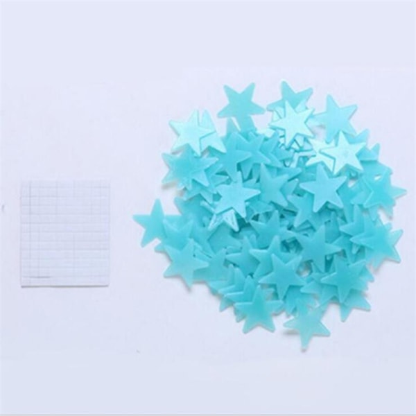 100 st Glow In The Dark Luminous Stars Färgglada väggdekaler Återvinning DIY Väggdekor för barn Flickor 3*3 cm Pink