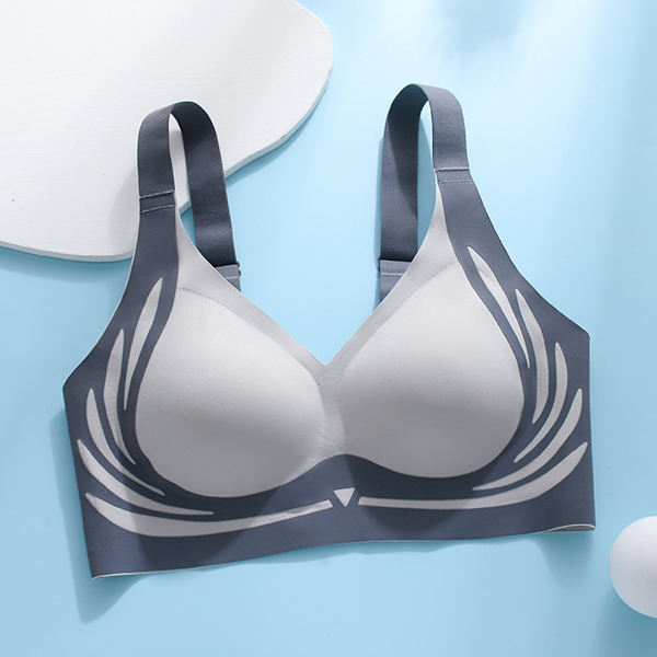 Lyftande Anti-Slappande Trådlös Push-Up BH Maskintvättbar Komfortunderkläder för Matchande Kläder Black 2XL