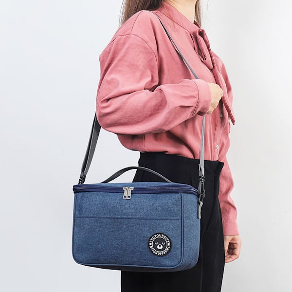 Bärbar isolerad matsäck Multifunktionell kylväska med stor kapacitet för picknick hemma Navy Blue S