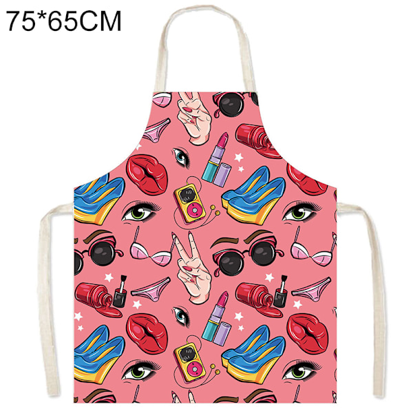Köksförkläde Printed matlagningsförkläde Modern modekock som bär för hushållsrestaurang DIY 5 75*65CM