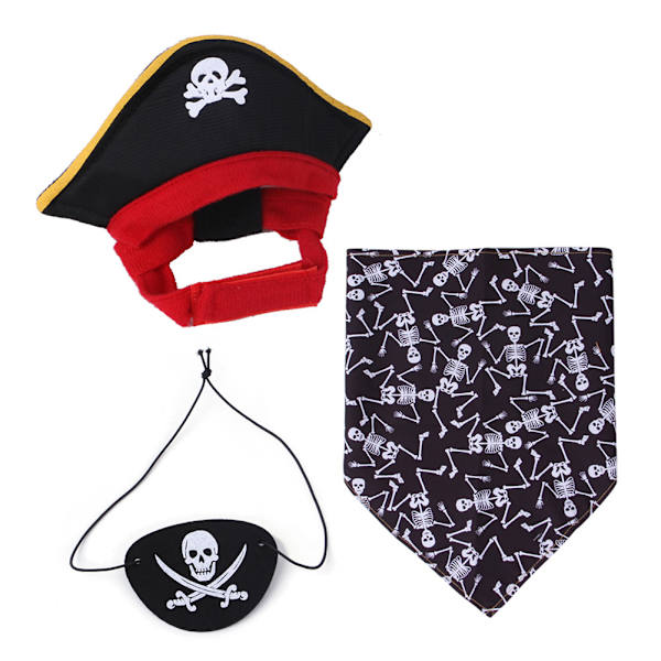 Piratformad hatt justerbar design för husdjur som bär Set B94137-1
