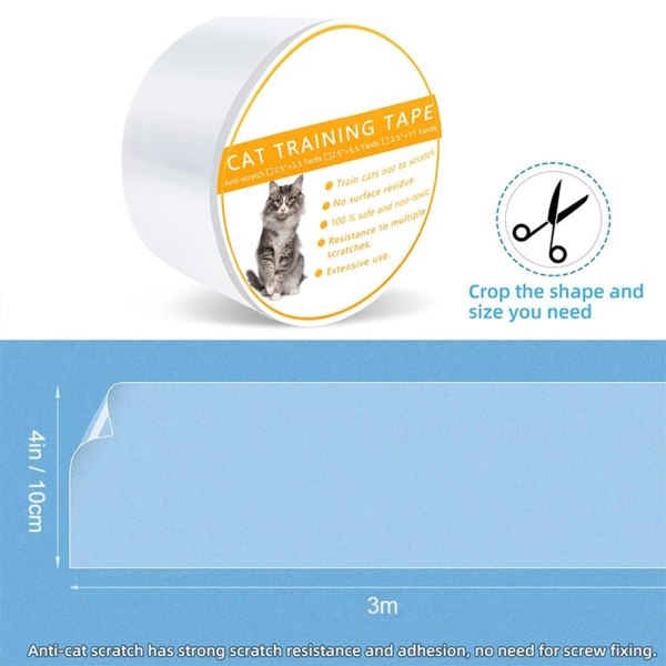 Husdjurssoffa skyddstejp Cat Anti-Grip-dekal Skyddsfilm Träningsmaterial för husdjur 6.2cm S